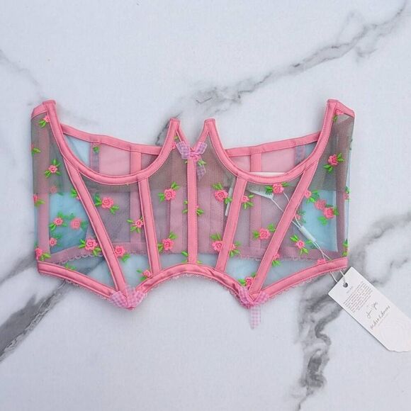 NWT  Victoria's Secret / Love & Lemons "Garden Party Corset" Cupless Bra. Small - Picture 1 of 9